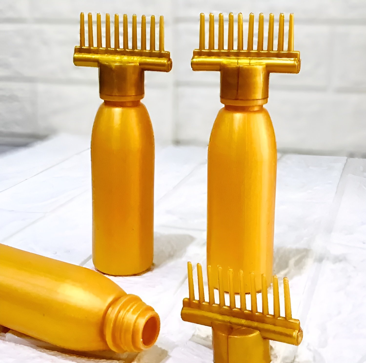 (Pack of 20) Hair dye bottle | Hair Oil Applicator Bottle, Root oiling Comb bottle for Hair Coloring, Shampoo… - Image 4