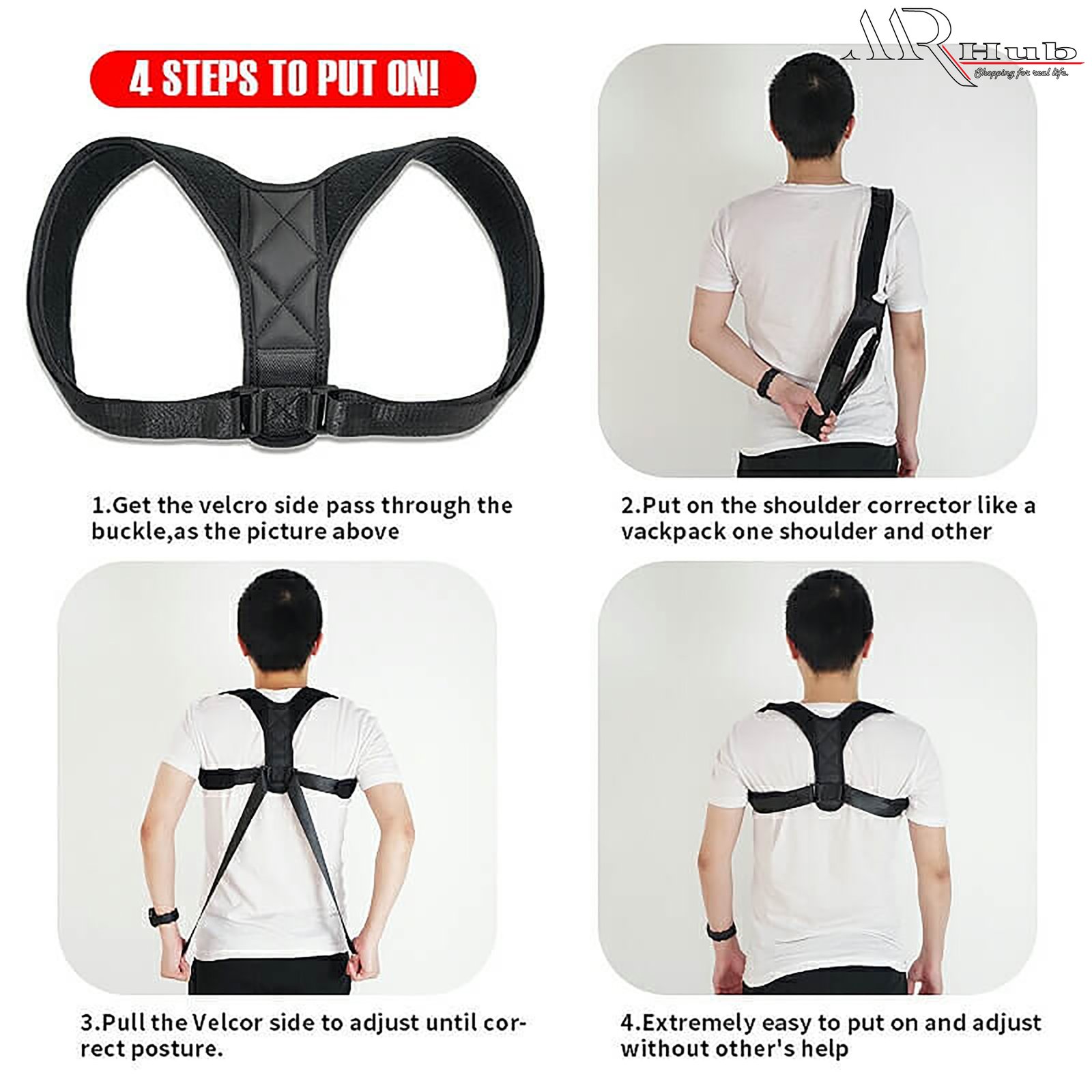 SN - 660 Smart care brand Posture corrector Upper back support Strong grip Shoulder Support Relief and Back Pain… - Image 5