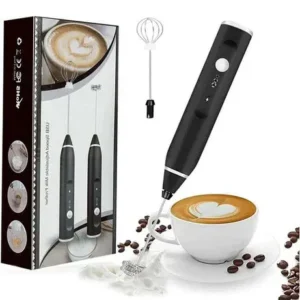 Handheld Electric Milk Frother Whisk Egg Beater USB Rechargeable Coffee Blender Household Milk Shaker Mixer Foamer…