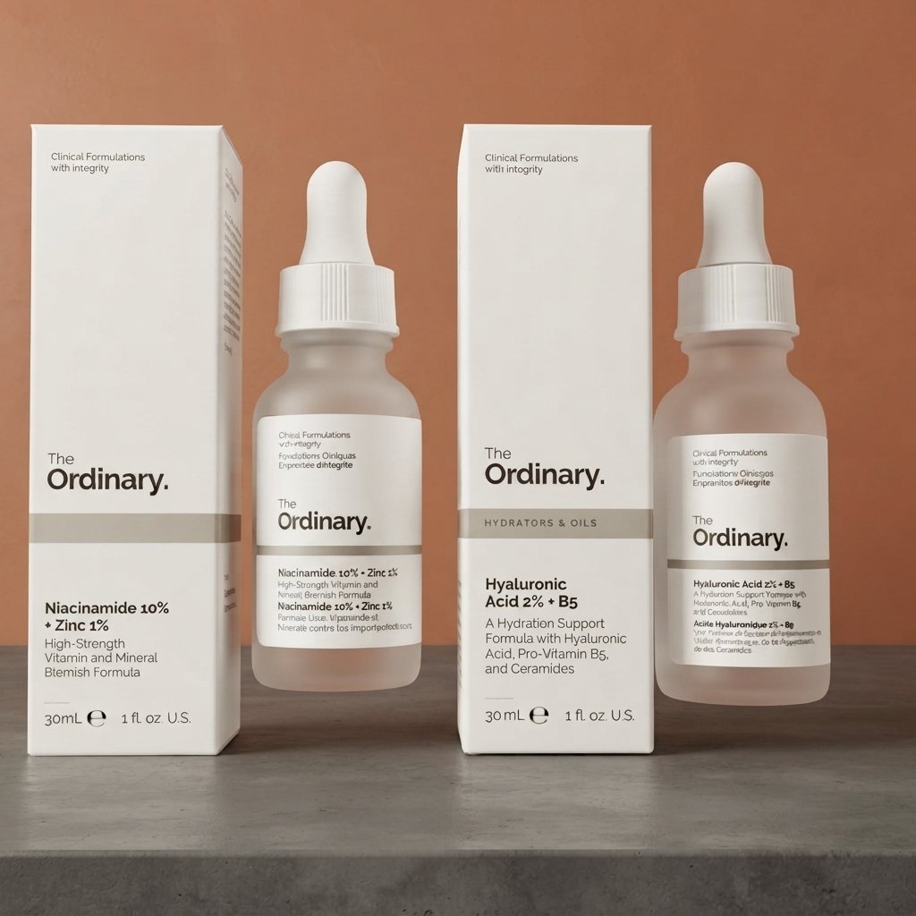 The Ordinary Serum Niacinamide 10 % + Zinc 1 % (30ML) And Hyaluronic Acid 2 % + B5 Serums (30ML) Skincare Duo…
