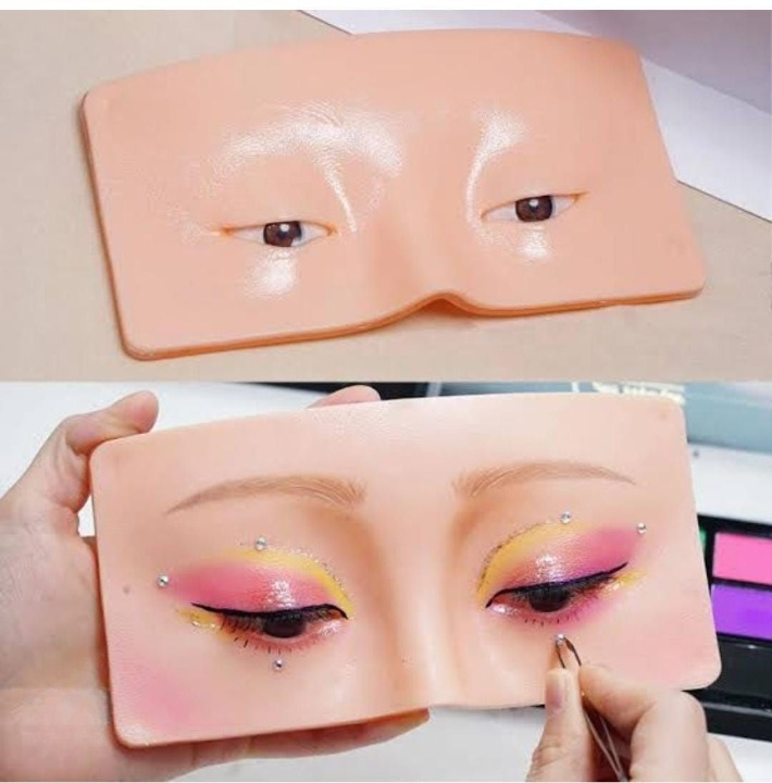 Makeup Eye Practice Board Silicone Training Mannequin Reusable Flat Face Tool For Cosmetic Application Skills… - Image 2