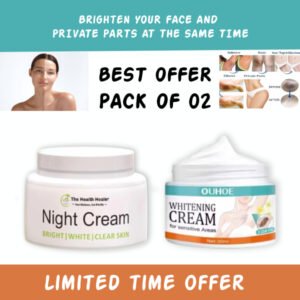 Pack Of 02 | The Health Healer Night Cream 50 ml And Whitening Cream 30ml for Private Areas & Private Part…