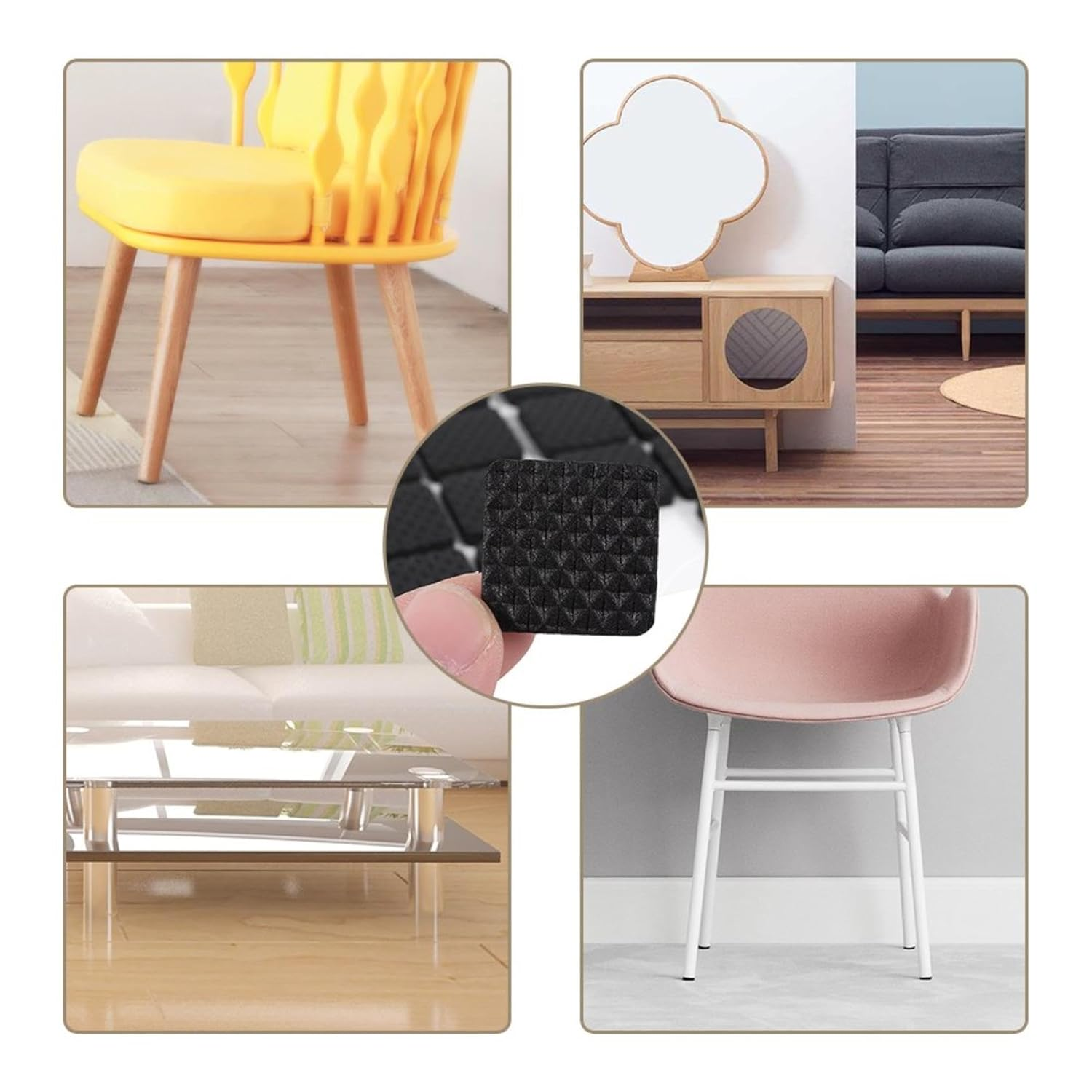 Pack of 2/ 18 /8 Self - Adhesive Furniture Pads Rubber Floor Protector Non - Slip Furniture Pads, Sofa, Bed… - Image 5