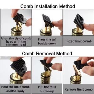 (plastic body) Vintage T9 Hair Trimmer Cordless Professional Hair Clippers Electric Trimmers For Men Metal head…