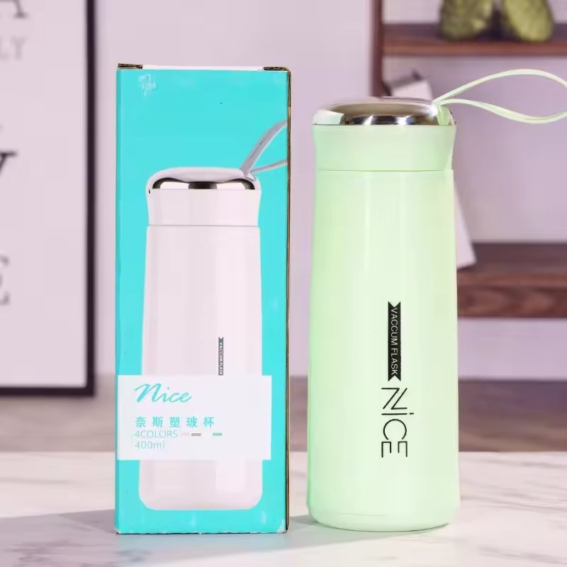 Nice Glass Bottle Water Mini Flask Bottle With Vaccum Flask And Loop Temperature Resistant,400ml (random Colors) - Image 3