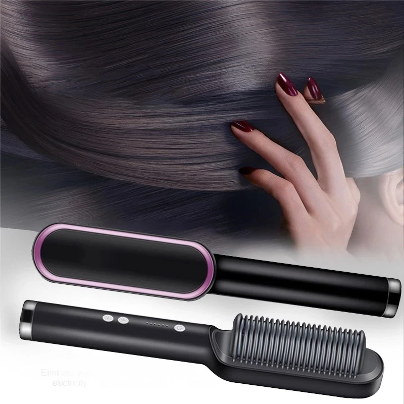 Hair Straightening Comb/Brush, Curling Comb Dual - Purpose Hair Straightener Styling Comb, Splint Does Not Damage… - Image 2