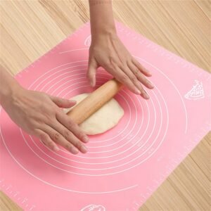 Silicone Baking Mat With Measurements Heat Resistant Cookie Sheet Oven Liner | Non Stick Flour Rolling Mat |…
