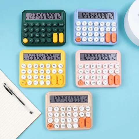 12 digits Keyboard Style Calculator | Mechanical Buttons for Desktop financial accounting cell operated (random… - Image 2