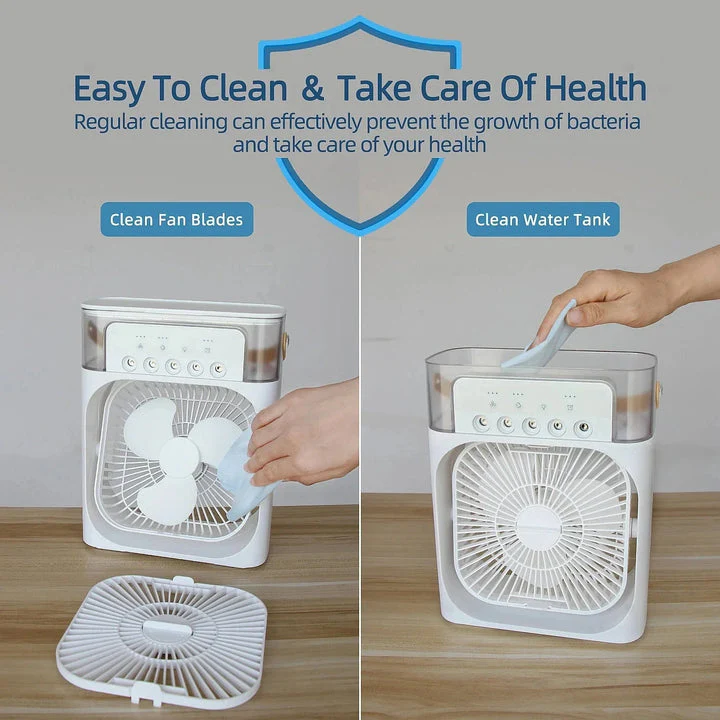 Mist fan | Portable Cooling Fan - 11inch | USB Electric Fan with LED Night Light, Fine Mist Water, and Humidifier… - Image 5