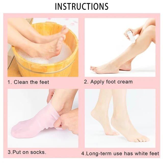 1 Pair Silicone Moisturizing Gel Foot Care Socks For Cracked Heels & Dry Skin Repair - Image 4
