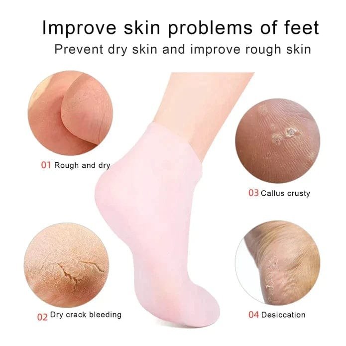 1 Pair Silicone Moisturizing Gel Foot Care Socks For Cracked Heels & Dry Skin Repair - Image 3