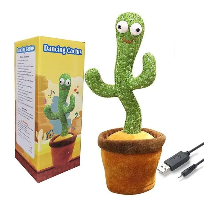 Portable Rechargeable Dancing Cactus Toy Funny Education Toys for Babies (With Box) - Image 3
