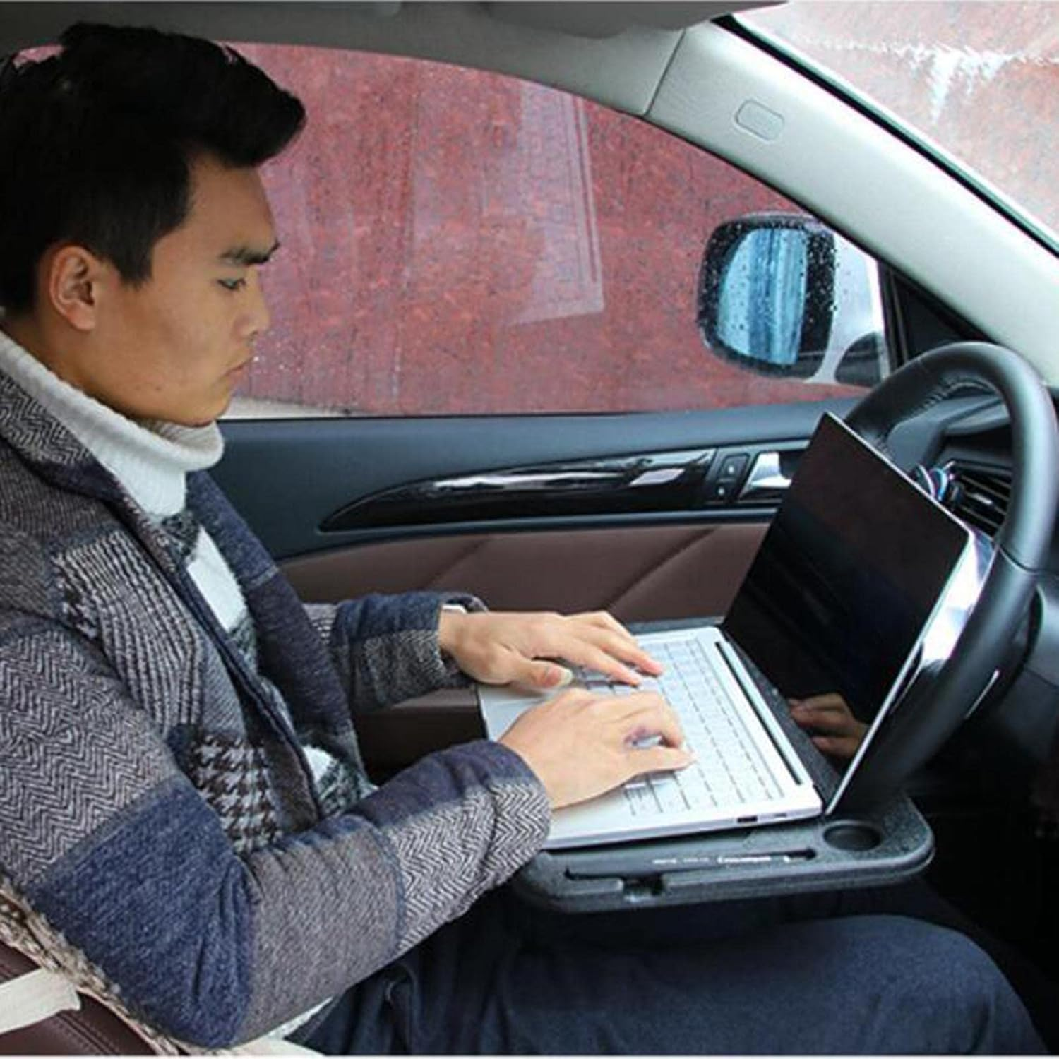 Portable Car Steering Wheel Tray - Multi functional Wheel Desk for Laptop Notebook and Food Steering Wheel Tray - Image 4