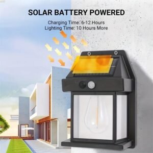 Solar Tungsten Filament Lamp Outdoor Waterproof Intelligent Induction Wall Lamp Courtyard Garden Villa Lighting(KT…