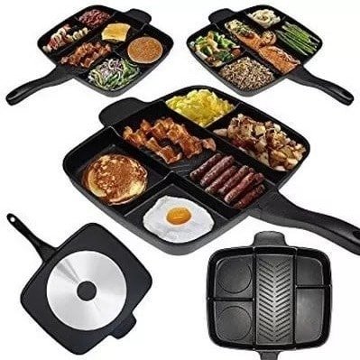 Frying pan 5 - in - 1 Multifunction Breakfast Fryer Pan Saucepan Flat Non - Stick Divided Frying Grill Pan Skillet… - Image 2