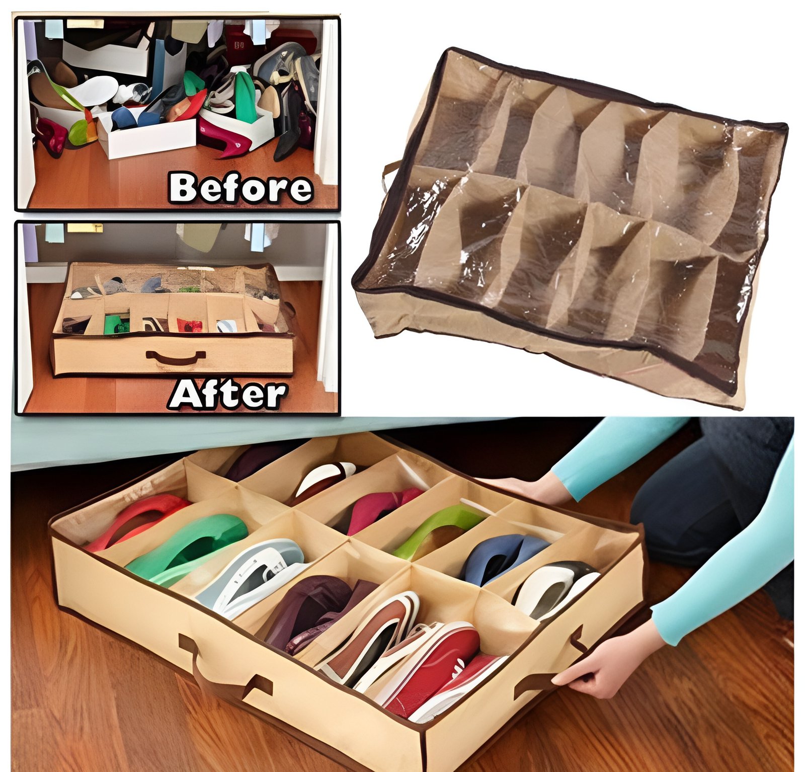 Shoe Organizer Closet/Under Bed Storage | Shoe under best quality imported with box - Image 2