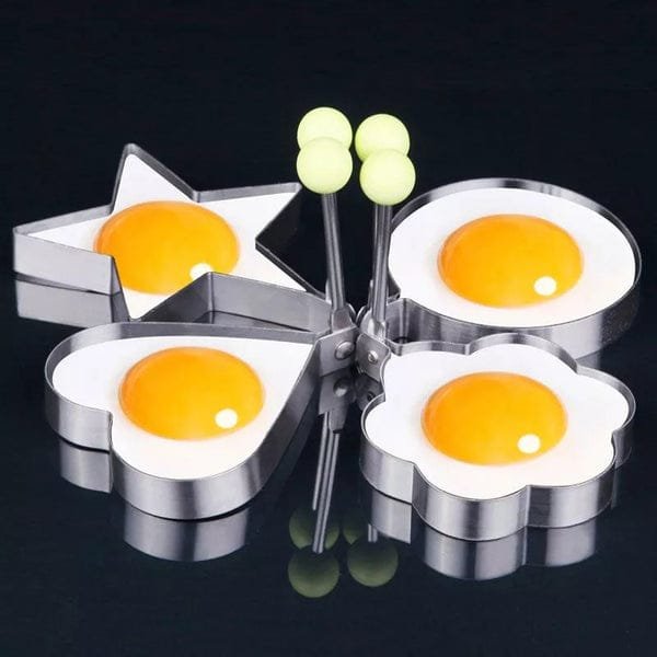 Pack of 4 Egg Shaper Kitchen Tools Star, Heart, Round, Flower Shaped Stainless Steel - (random color ) - Image 5