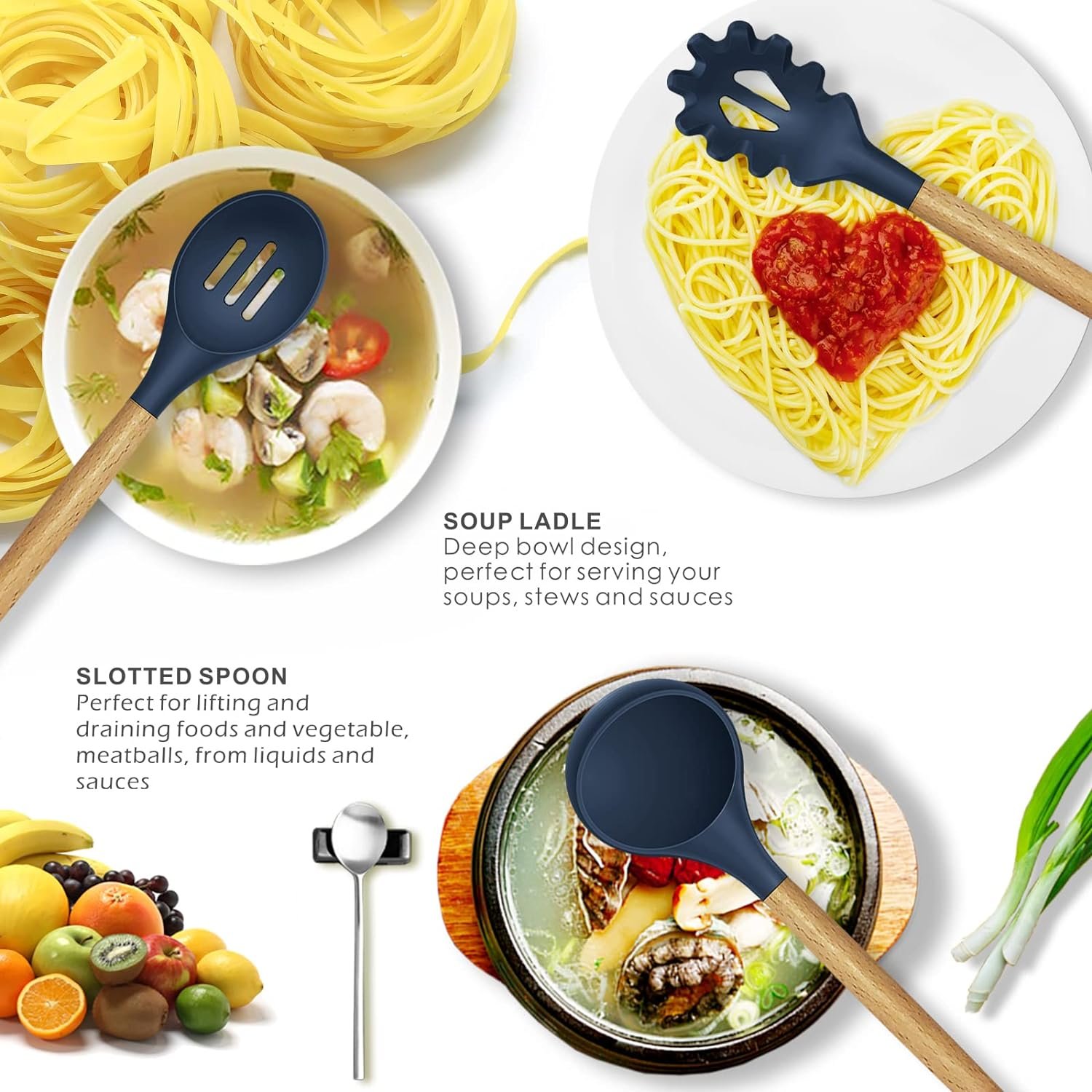 12 Pcs Silicone Cooking Utensils Kitchen Utensil Set | Heat Resistant Kitchen Non toxic Spatula Set with Turner… - Image 2