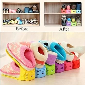 Pack of 2 Double Layer Adjustable Shoe Bracket Storage Shoe Rack | 2 In 1 Foldable Shoe Holder Space Saving… - Image 4