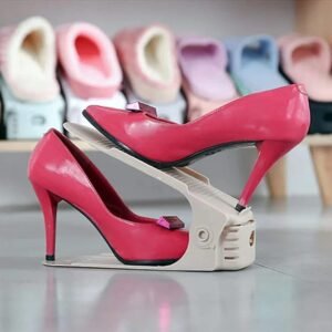 Pack of 2 Double Layer Adjustable Shoe Bracket Storage Shoe Rack | 2 In 1 Foldable Shoe Holder Space Saving…