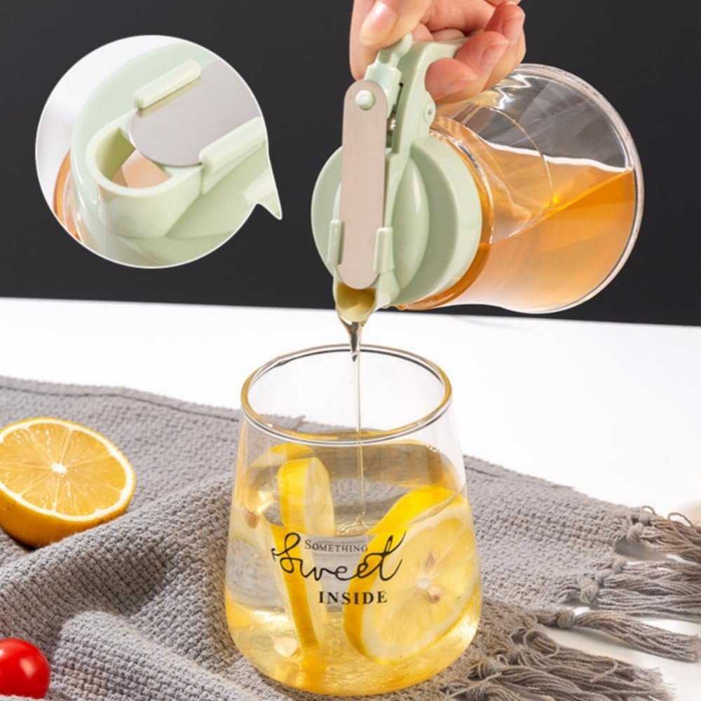 Honey Dispenser No Drip - Easy Squeeze Syrup Dispenser Bottle for Efficient Serving, Honey Squeeze Jar for Kitchen…