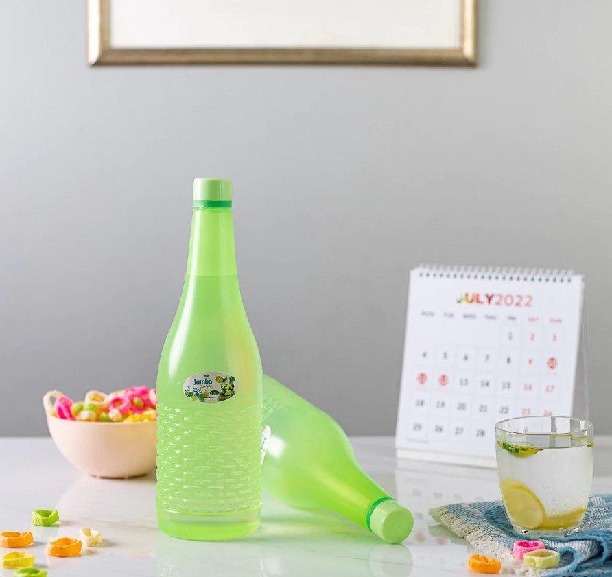 Pack Of 4 Plastic Jumbo Water Bottles (random color) 1.2 Ltr Each - Image 2
