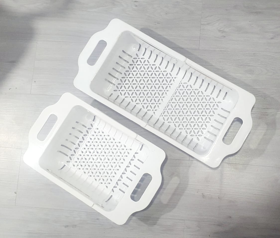 Kitchen Plastic Dish Drainer and Drying Rack Sink Basket for Washing Bowls Utensils Vegetables Fruits Storage… - Image 2