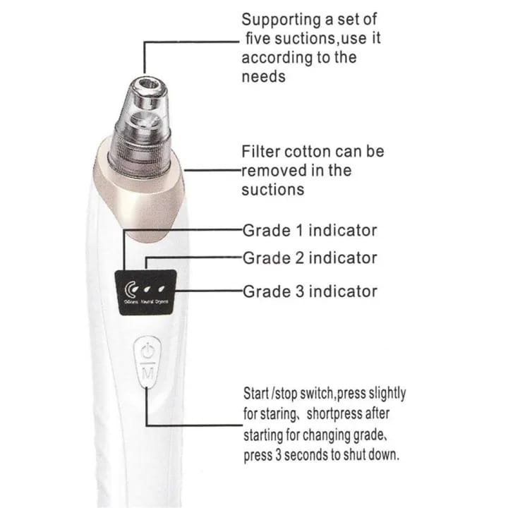 Face Vacuum Blackhead Remover Pore Cleaner | Electric Deep Cleansing Tool for Nose & Face - Image 3
