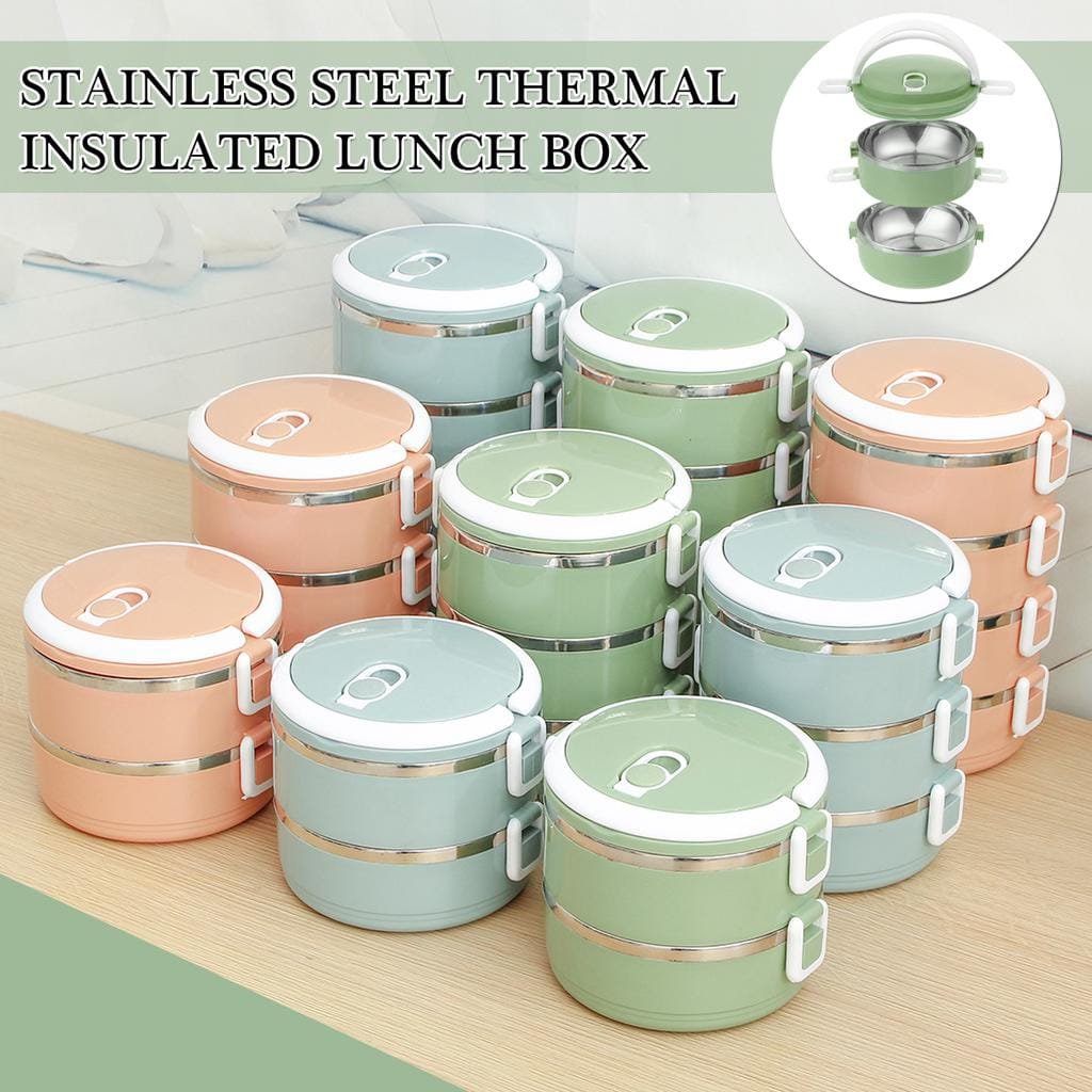 Multi - Layer Heat Preservation Stainless Steel Leakproof Lunch Box Food Container(random color)