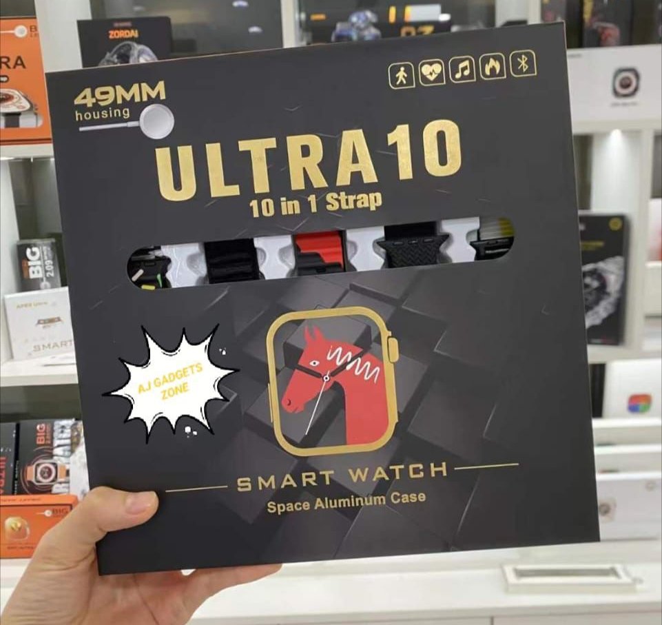 Ultra 10 Smart Watch | 10 in 1 Straps+Jelly Case | BT Calling | Super HD Display 49mm | Multi color straps &… - Image 3