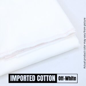 2 Piece OFF WHITE UNSTITCHED FABRIC Gents Cotton