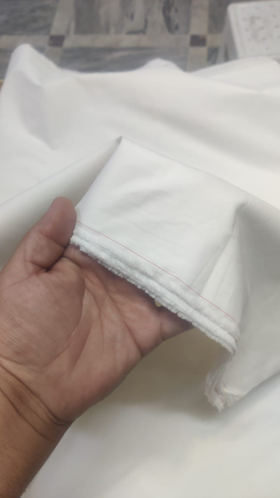 2 Piece OFF WHITE UNSTITCHED FABRIC Gents Cotton - Image 2