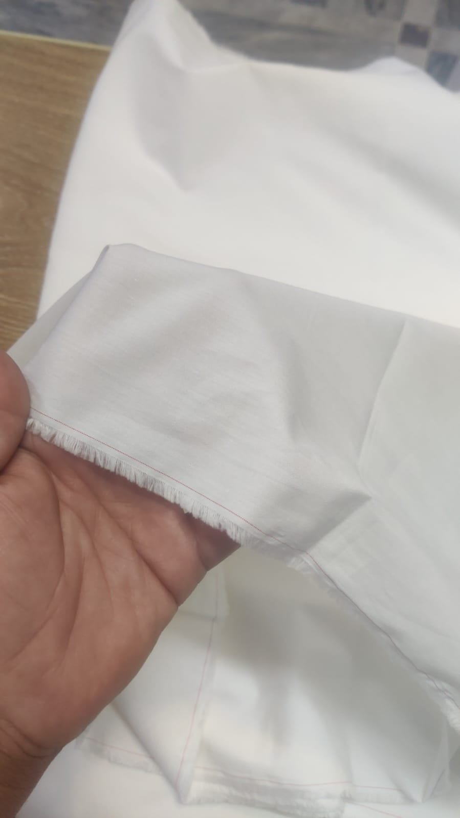 2 Piece OFF WHITE UNSTITCHED FABRIC Gents Cotton - Image 3