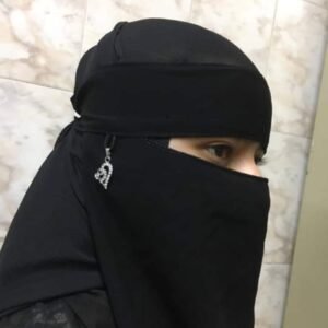 Chiffon Saudi Locket Niqab - Premium A1 Quality Black Face Veil (Black) (Random Locket )