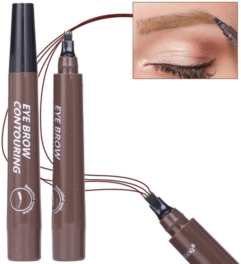 Microblading 4 - Tip Fork Eyebrow Pen - Beauty Accessory Designed For Eyebrow Grooming And Daily Makeup Routine - Image 4