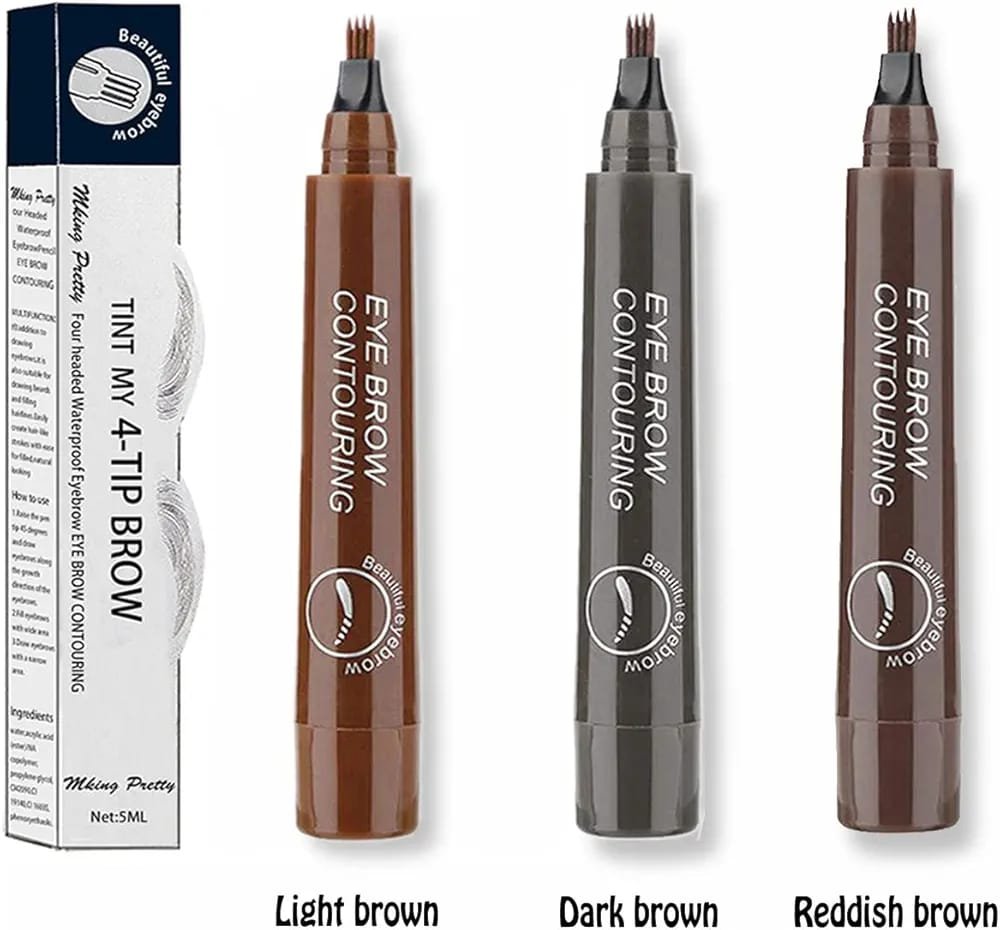 Microblading 4 - Tip Fork Eyebrow Pen - Beauty Accessory Designed For Eyebrow Grooming And Daily Makeup Routine