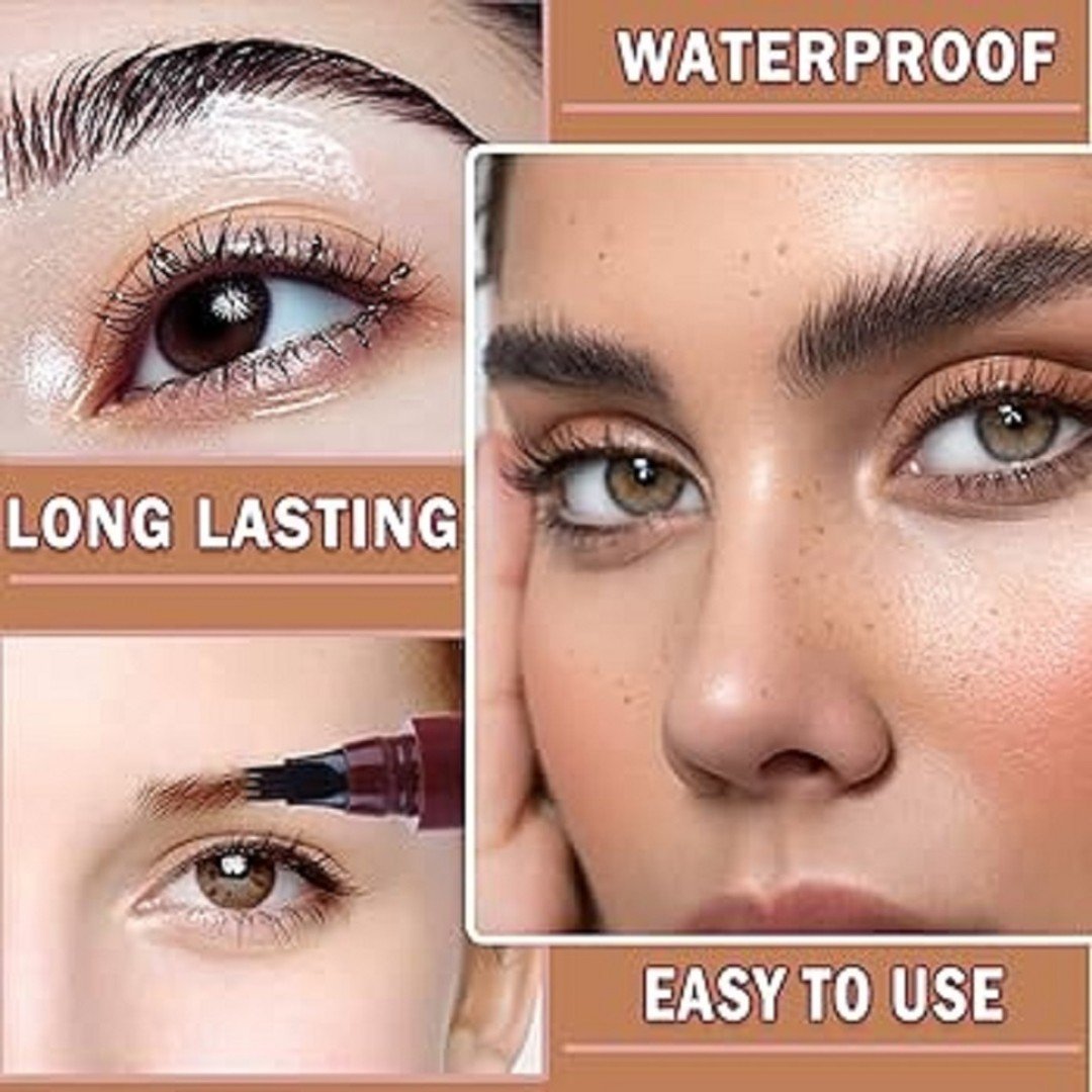 Microblading 4 - Tip Fork Eyebrow Pen - Beauty Accessory Designed For Eyebrow Grooming And Daily Makeup Routine - Image 3