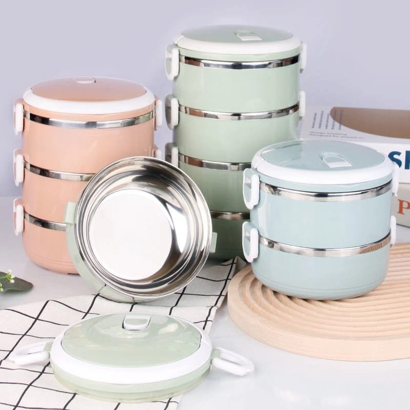 Multi - Layer Heat Preservation Stainless Steel Leakproof Lunch Box Food Container(random color) - Image 2