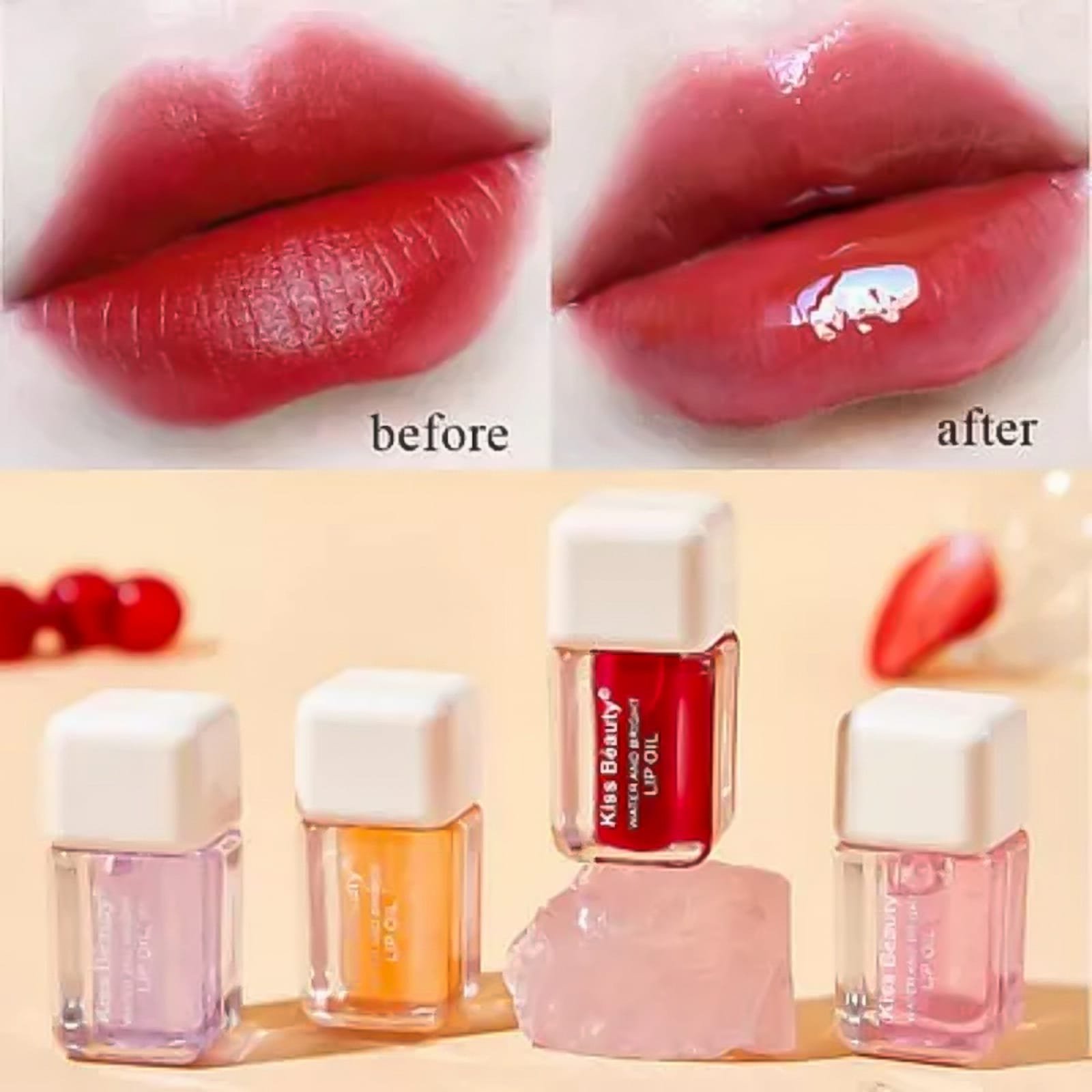 Colour Changing Tinted Lip Oil, vitamins E Lip Oil beautiful color for girls - Image 2