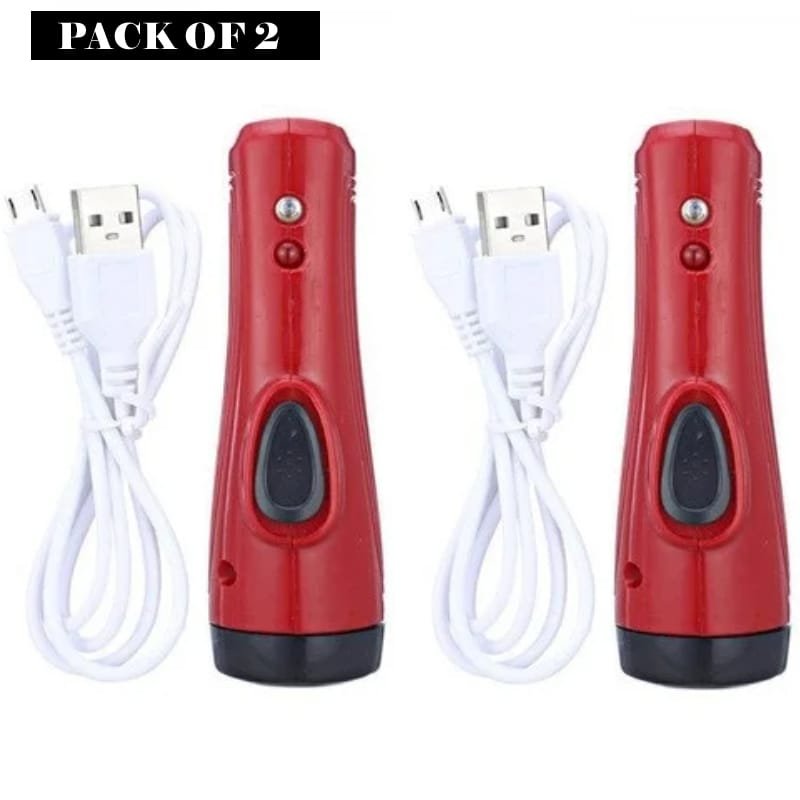 Pack Of 2 Multifunction Portable Super Bright USB Rechargeable Flashlights SD - 8670 - Image 3