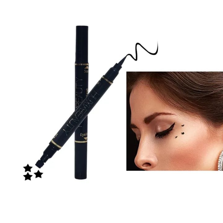 2 in 1 Double - Ended Waterproof Liquid Eyeliner + Seal (Black) - Image 2
