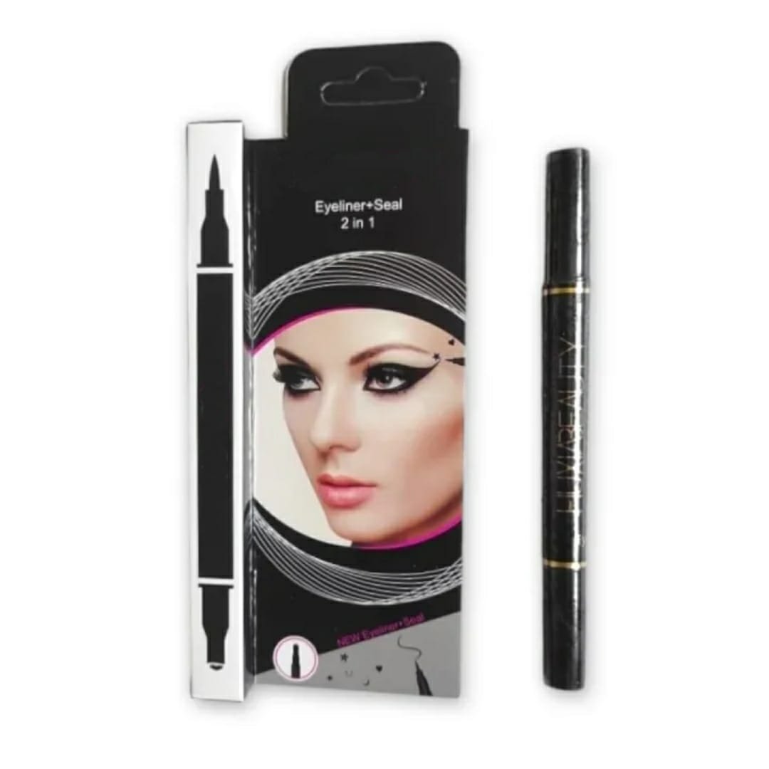 2 in 1 Double - Ended Waterproof Liquid Eyeliner + Seal (Black)