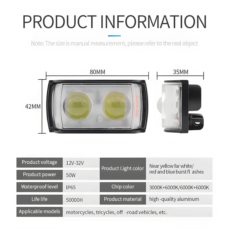 2 Lens Dolphin Projector LED Light for bikers and Cars (1 pc) - Image 2