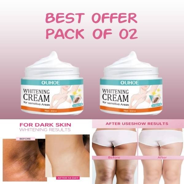 Pack Of 2 | Sensitive Area Whitening Cream for Private Parts, Underarms, Inner Thighs, and Dark Spot Lightening… - Image 2