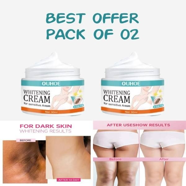 Pack Of 2 | Sensitive Area Whitening Cream for Private Parts, Underarms, Inner Thighs, and Dark Spot Lightening…