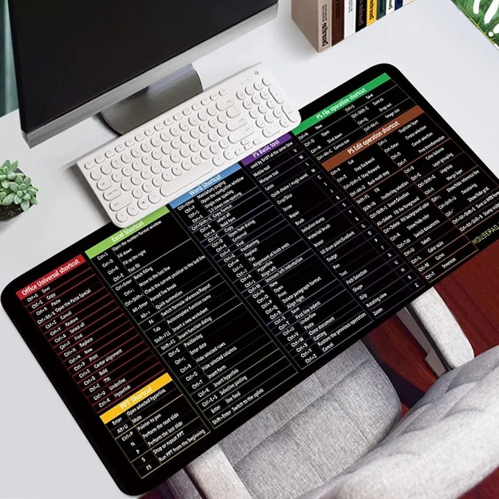 SHORTCUT KEYBOARD MAT (30*80cm) Office Software Shortcuts Pattern, Extended Computer Mouse Pad Desk Mat for Gamer… - Image 3