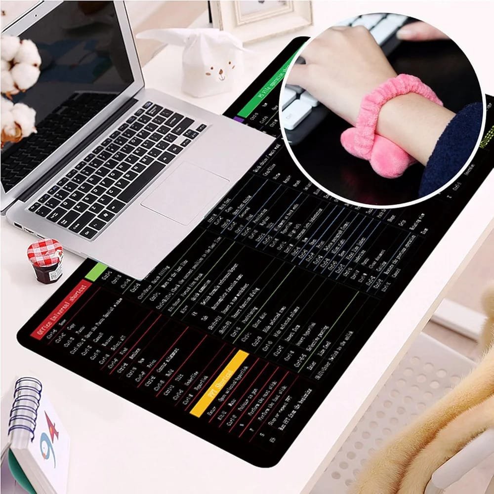 SHORTCUT KEYBOARD MAT (30*80cm) Office Software Shortcuts Pattern, Extended Computer Mouse Pad Desk Mat for Gamer… - Image 2