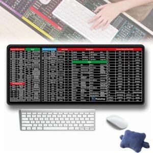 SHORTCUT KEYBOARD MAT (30*80cm) Office Software Shortcuts Pattern, Extended Computer Mouse Pad Desk Mat for Gamer…