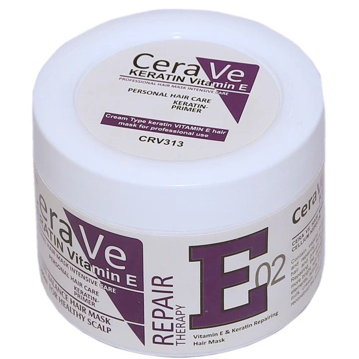 Cera Ve Keratin Vitamin E Repair Therapy E02 Hair Mask - 500ml | Deep Hair Repair Solution - Image 4