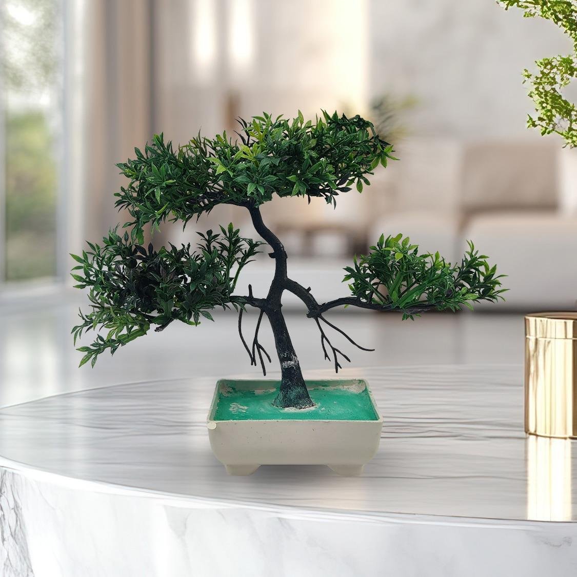 Green Artificial Bonsai Tree ( 1 Piece ) - Bonsai Tree Room Decor for Home, Office & Bedroom | Best Artificial… - Image 4